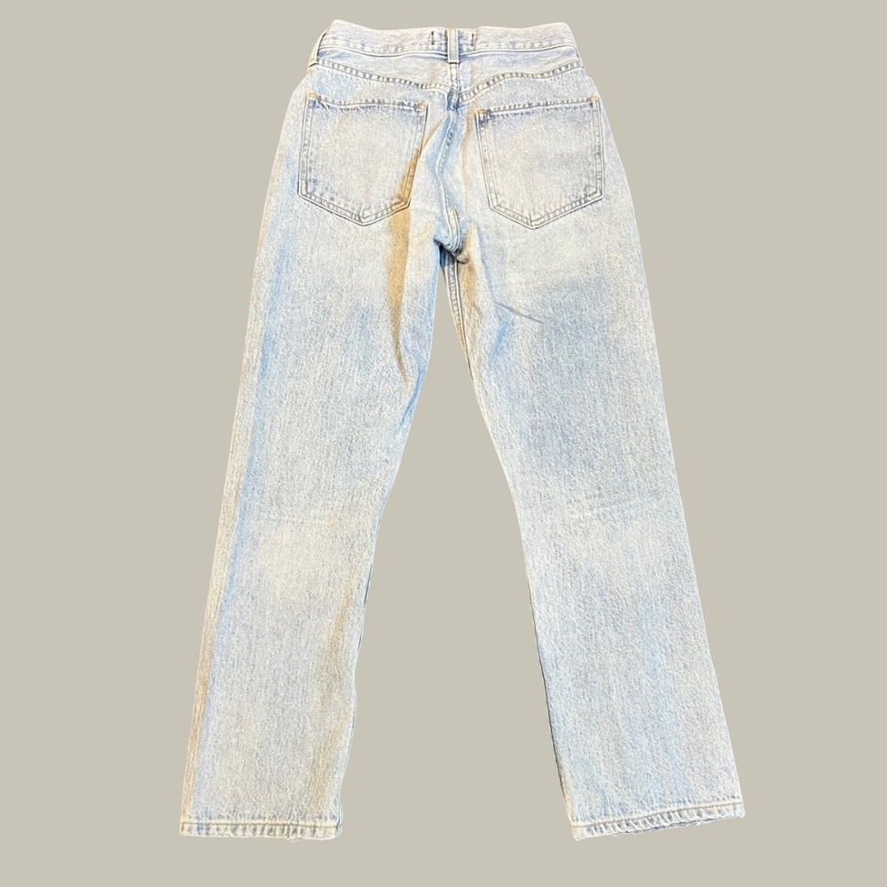 Agolde High Rise Straight Leg Distressed Jeans Light Wash Size 24 Made in USA - Picture 8 of 9